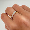 Argollas de matrimonio helices diamantes blancos Oro amarillo y Oro blanco 18k / Talla 7/11 / 11,80 Gr