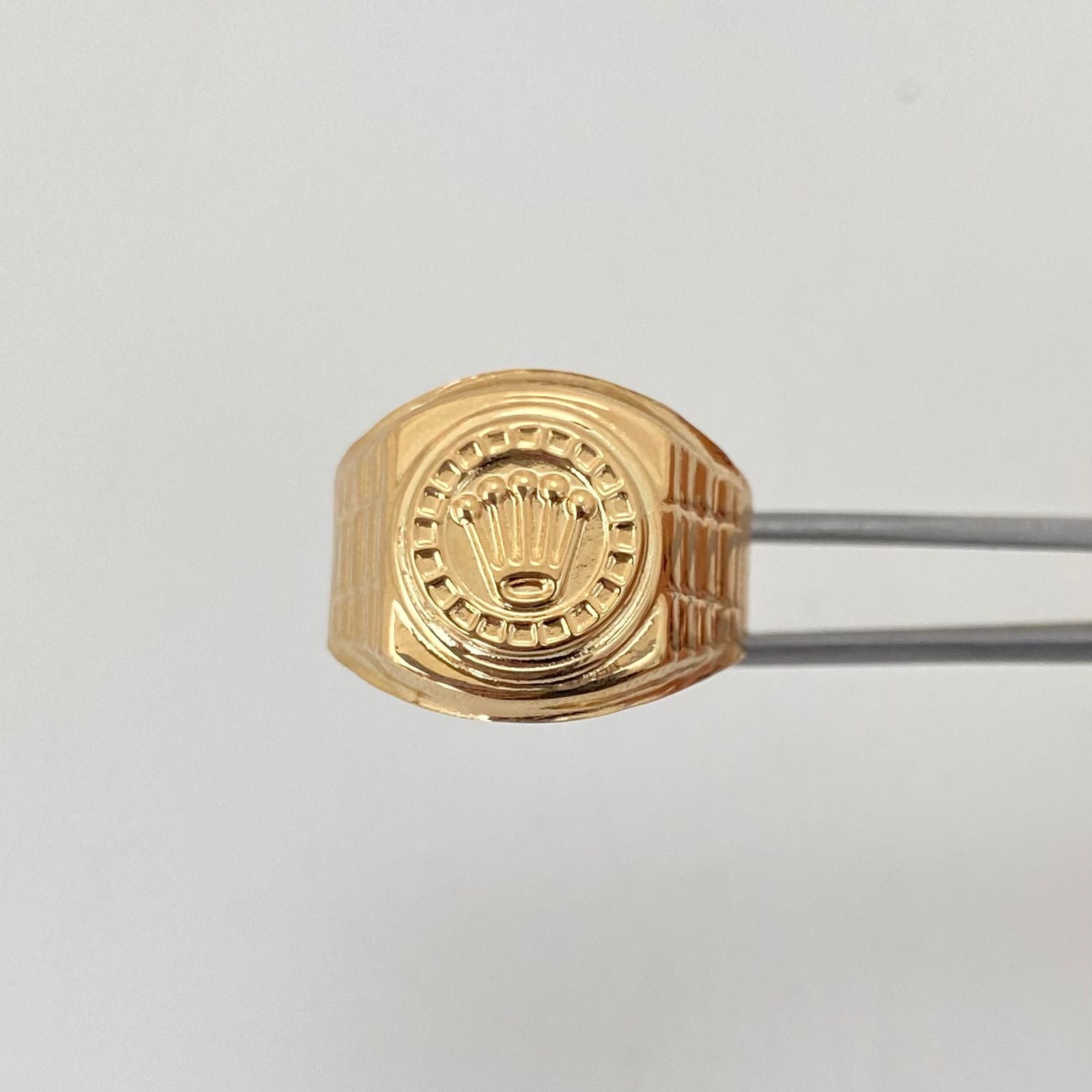 Anillo troquelado circulo rx Oro amarillo 18k / Talla 11 1/2 / 3,65 Gr