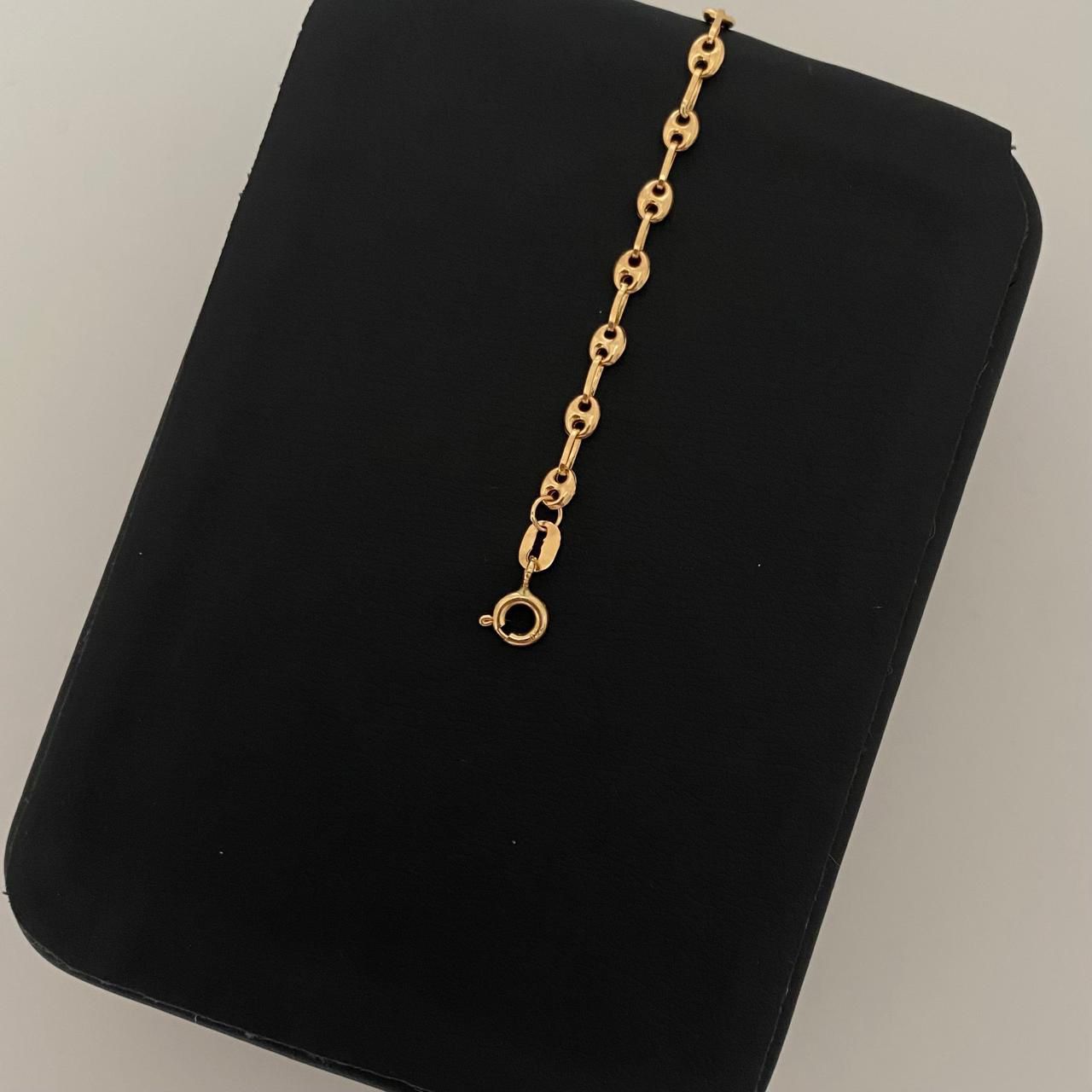 Pulso niño placa rectangular Oro amarillo 18k 1,80 Gr / 3,3 mm / 16 Cm Broche 0,15