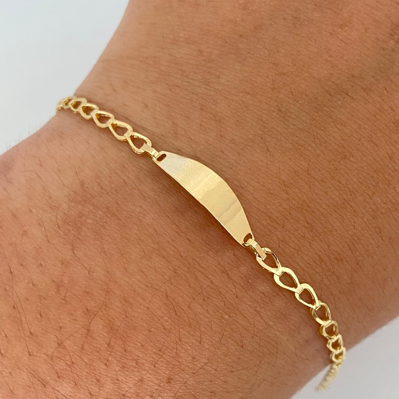 Pulso bebé semi rectangular Oro amarillo 18k 1,25 Gr / 2,7 mm / 15,5 Cm Broche 0,15