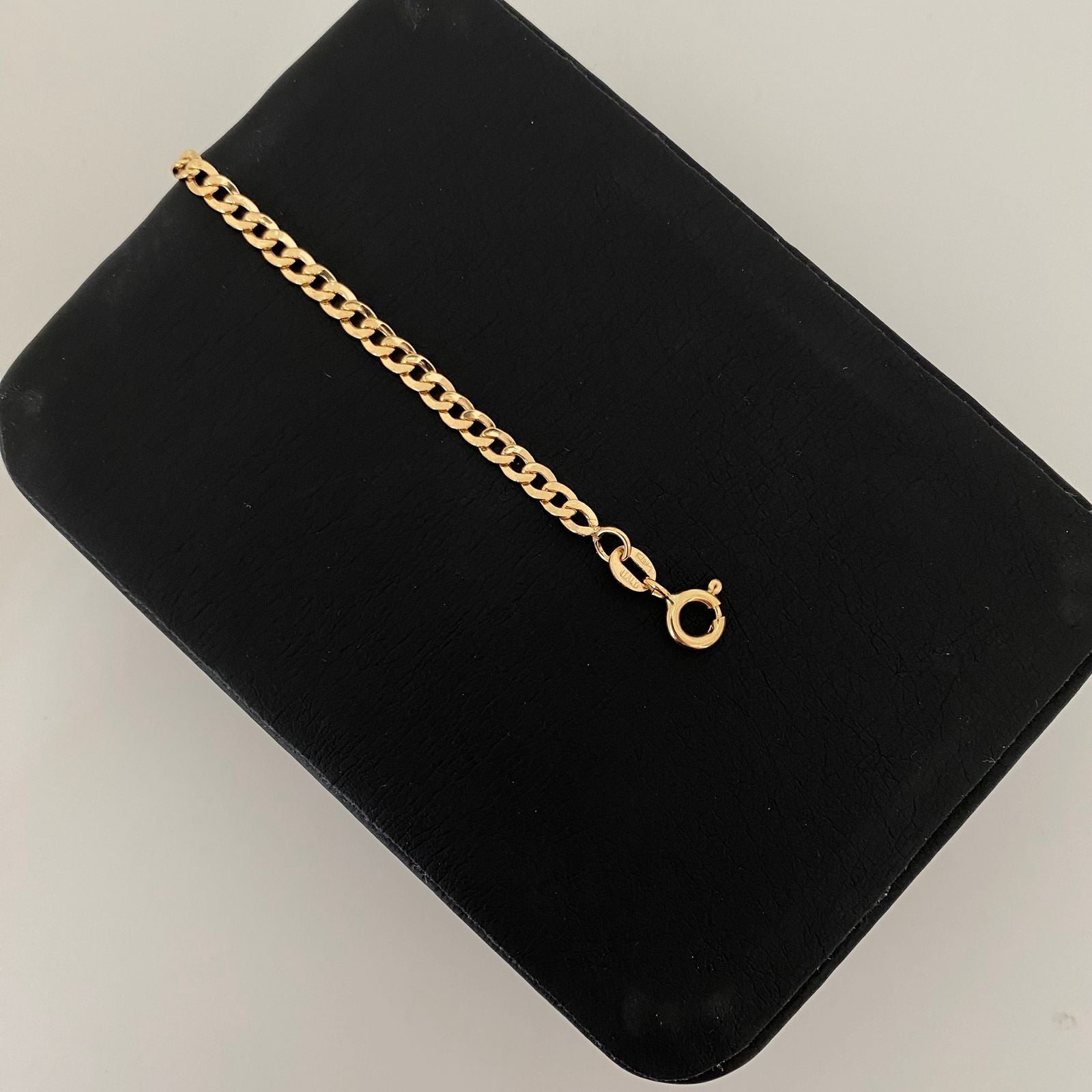 Tobillera It cubana Oro amarillo 18k +1 / 2,95 Gr / 3,1 mm / 25 Cm