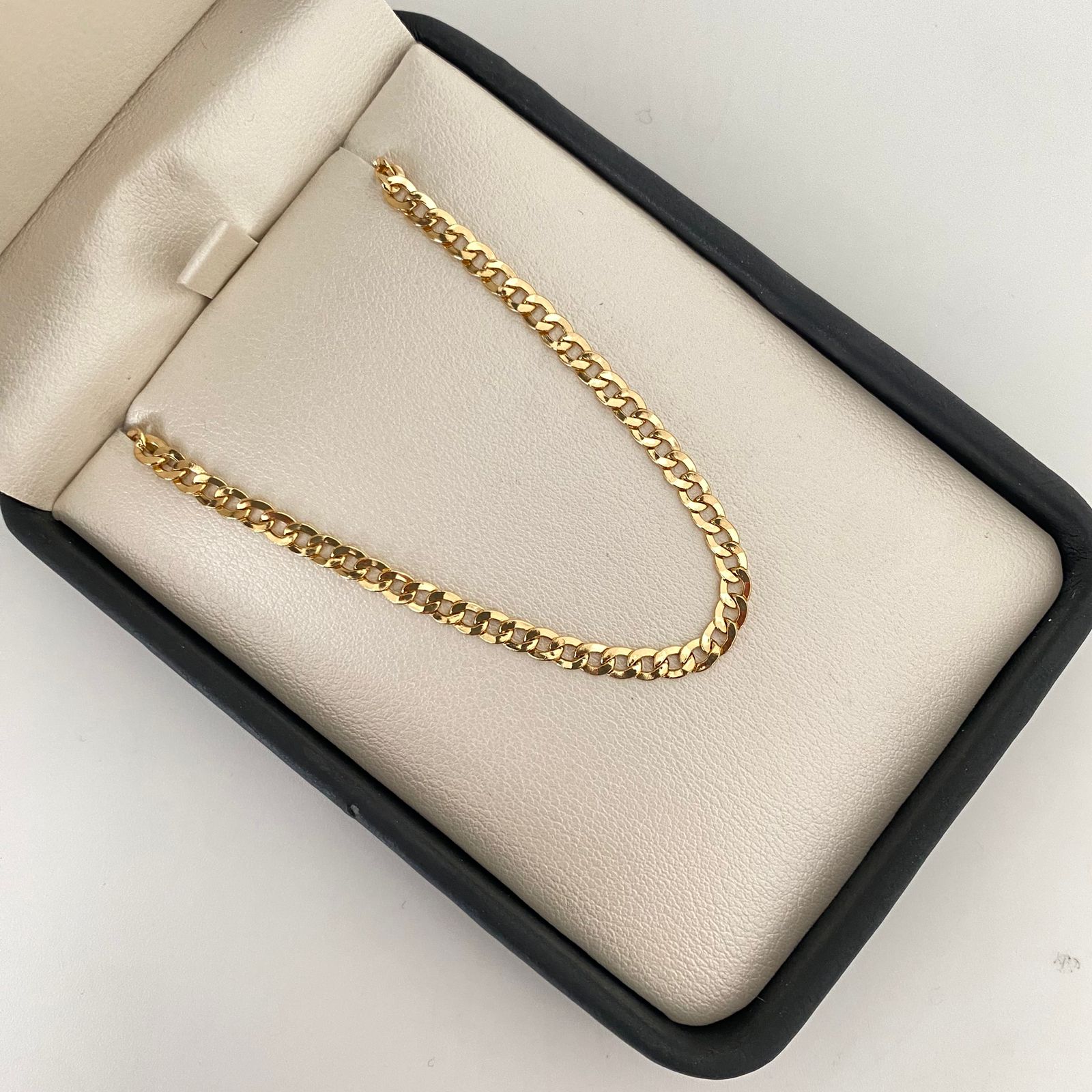 Tobillera It cubana Oro amarillo 18k +1 / 2,95 Gr / 3,2 mm / 25 Cm