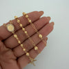 Rosario diamantado crucero casting cruz fe  Oro amarillo 18k 10,45 Gr / 4 mm / 61 Cm Broche 0,40