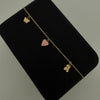 Pulso aro seguido colgantes figuras Oro amarillo 18k 2,60 Gr / 19 Cm  Broche 0,40