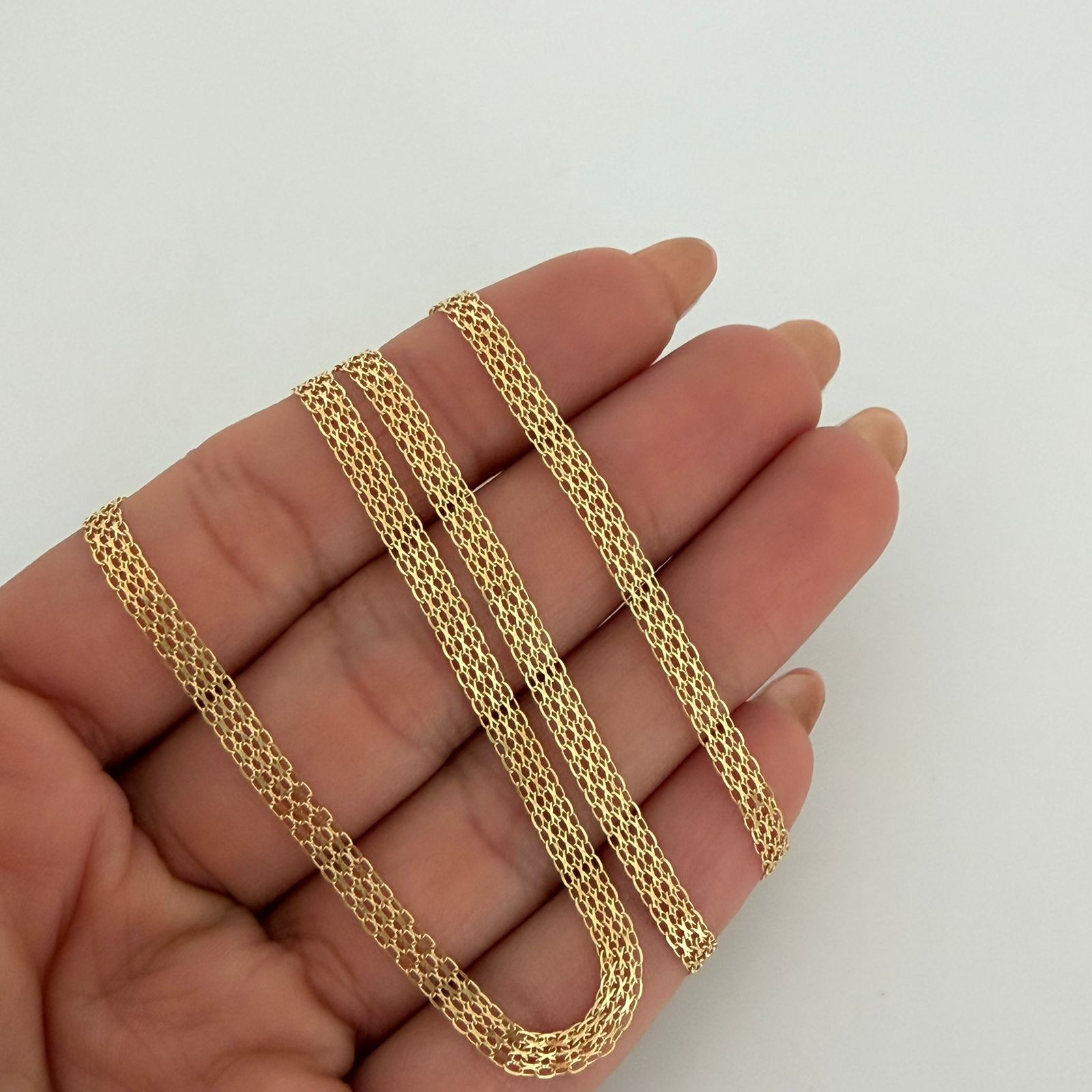 Cadena It china espejo doble carril Oro amarillo 18k +1 / 4,8 Gr / 3 mm / 50 Cm