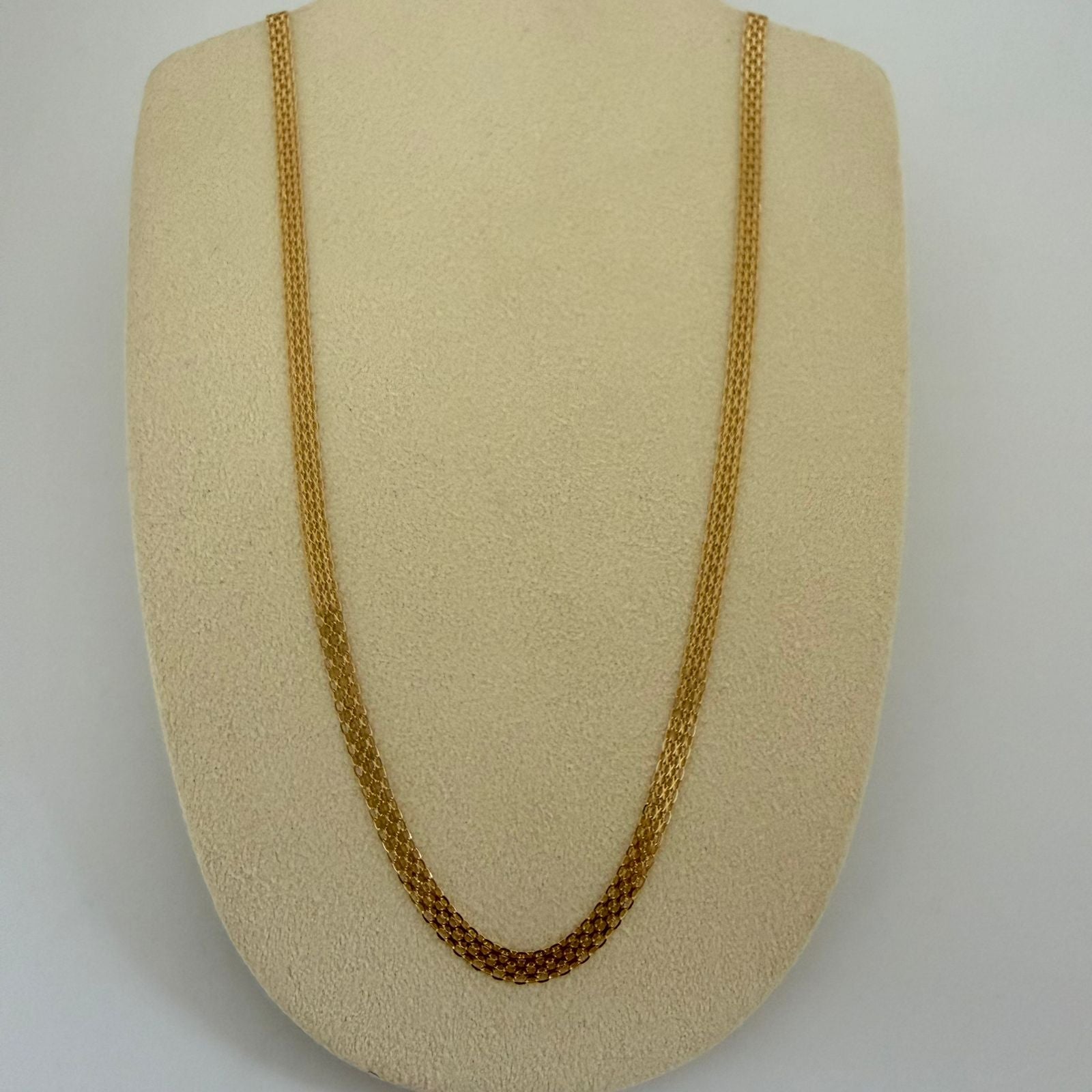 Cadena It china espejo doble carril Oro amarillo 18k +1 / 4,8 Gr / 3 mm / 50 Cm