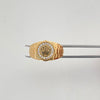 Anillo rx con swarovski blanco (POR FABRICACION)  Oro amarillo 18k / Talla 7 1/2 / 6,5 Gr