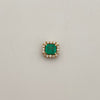 Topos y herraje con esmeralda y diamantes ( POR FABRICACION )  Oro amarillo 18k 4,75 Gr / 8,4 mm