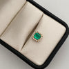 Topos y herraje con esmeralda y diamantes ( POR FABRICACION )  Oro amarillo 18k 4,75 Gr / 8,4 mm