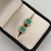Topos y herraje con esmeralda y diamantes ( POR FABRICACION )  Oro amarillo 18k 4,75 Gr / 8,4 mm