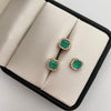 Topos y herraje con esmeralda y diamantes ( POR FABRICACION )  Oro amarillo 18k 4,75 Gr / 8,4 mm
