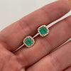 Topos y herraje con esmeralda y diamantes ( POR FABRICACION )  Oro amarillo 18k 4,75 Gr / 8,4 mm