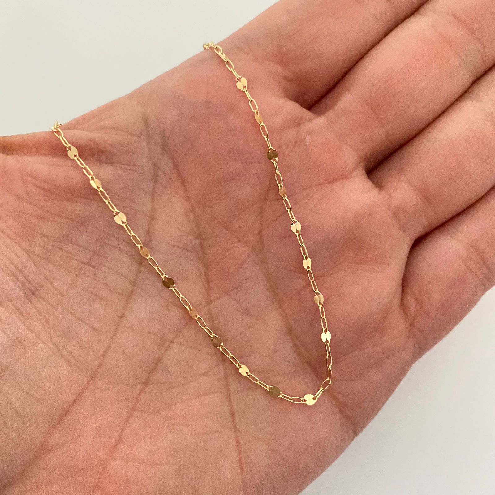 Cadena It flor espejo especial  Oro amarillo 18k 1,35 Gr / 1,52 mm / 45 Cm