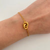 Pulso It aro seguido con herrajes tu y yo  Oro amarillo 18k +4 / 3,25 Gr / 1,2 mm / 19,5 Cm