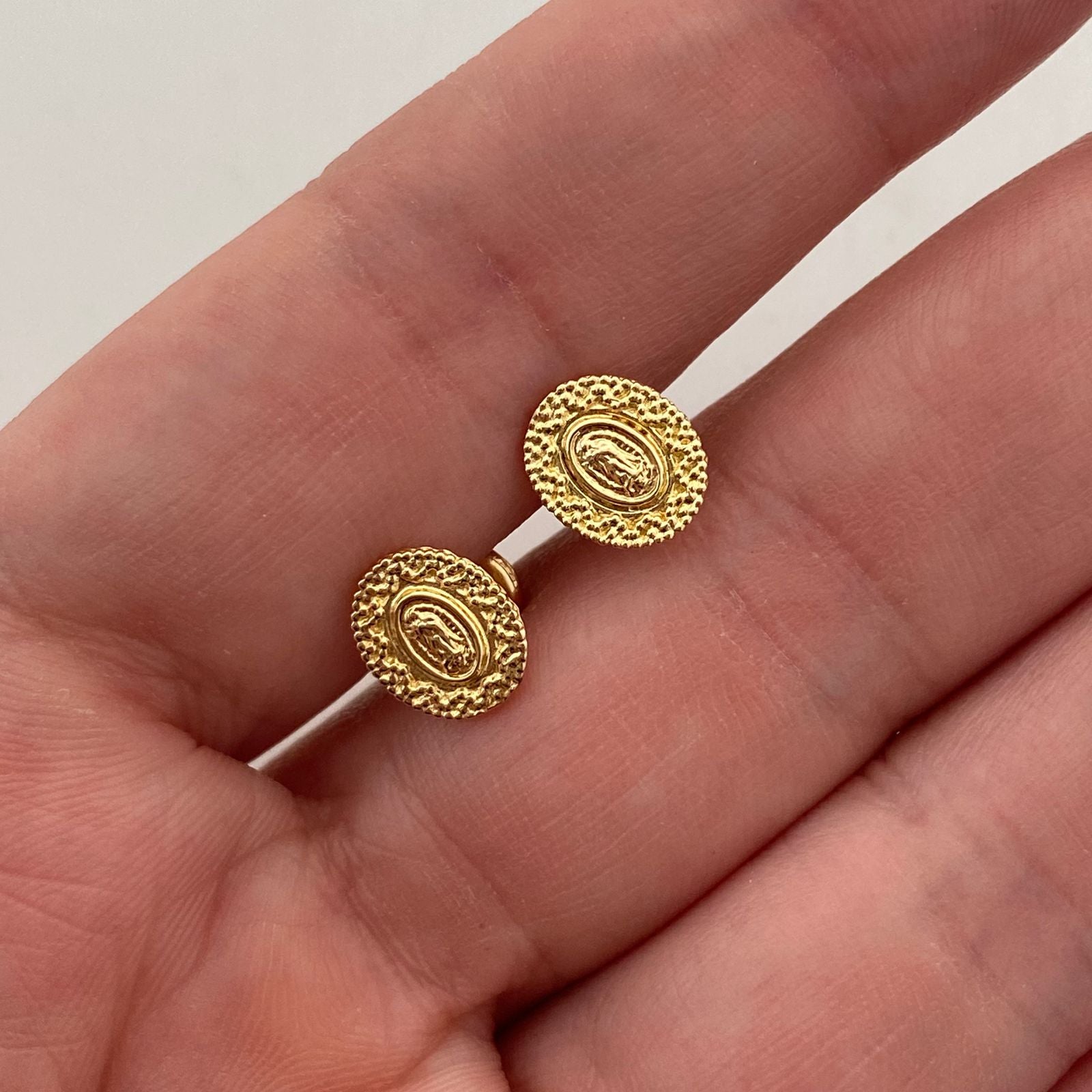 Topos virgen borde corazones Oro amarillo 18k 1,20 Gr / 7,55 mm