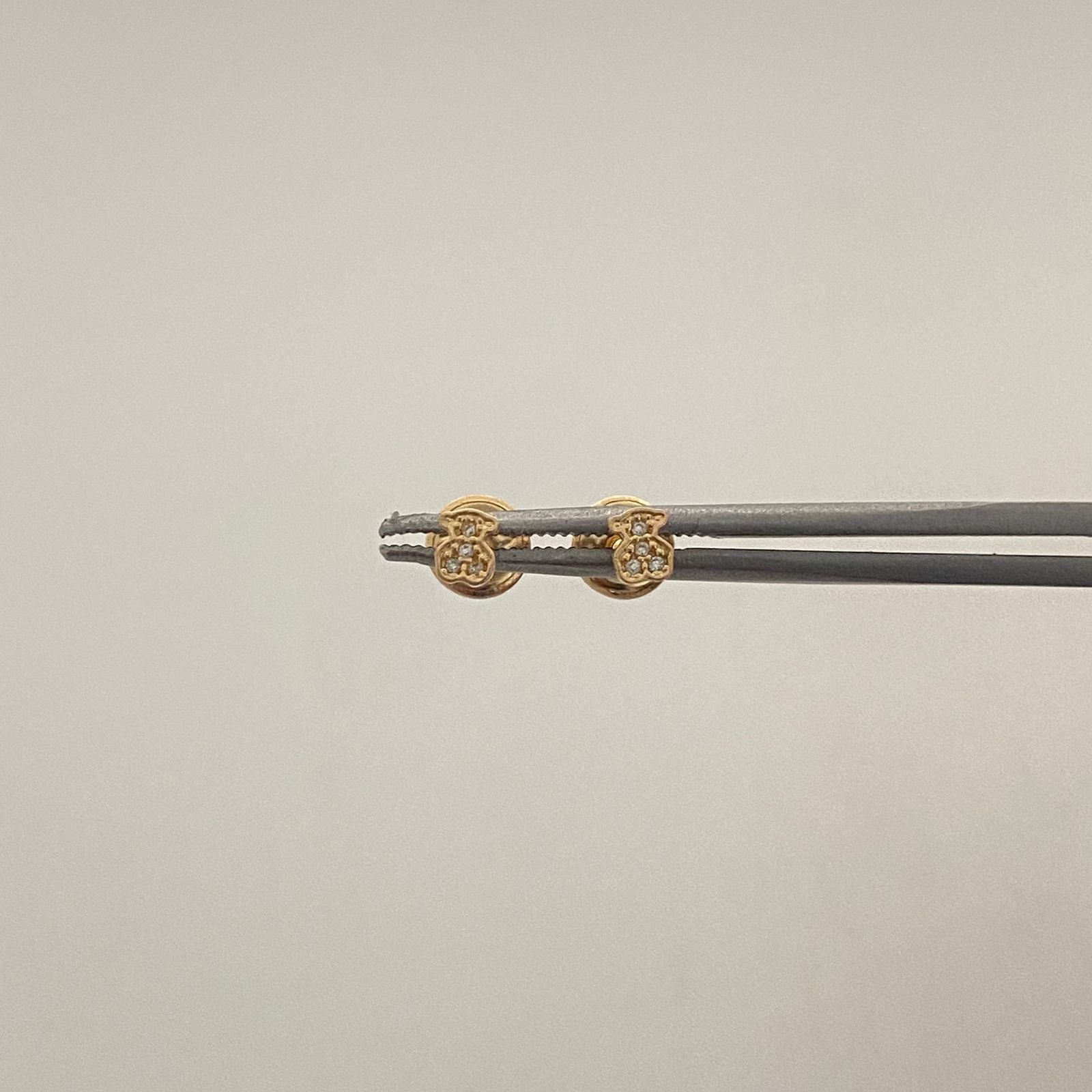 Topos oso th con circones blancos  Oro amarillo 18k 0,55 Gr / 3,21 mm