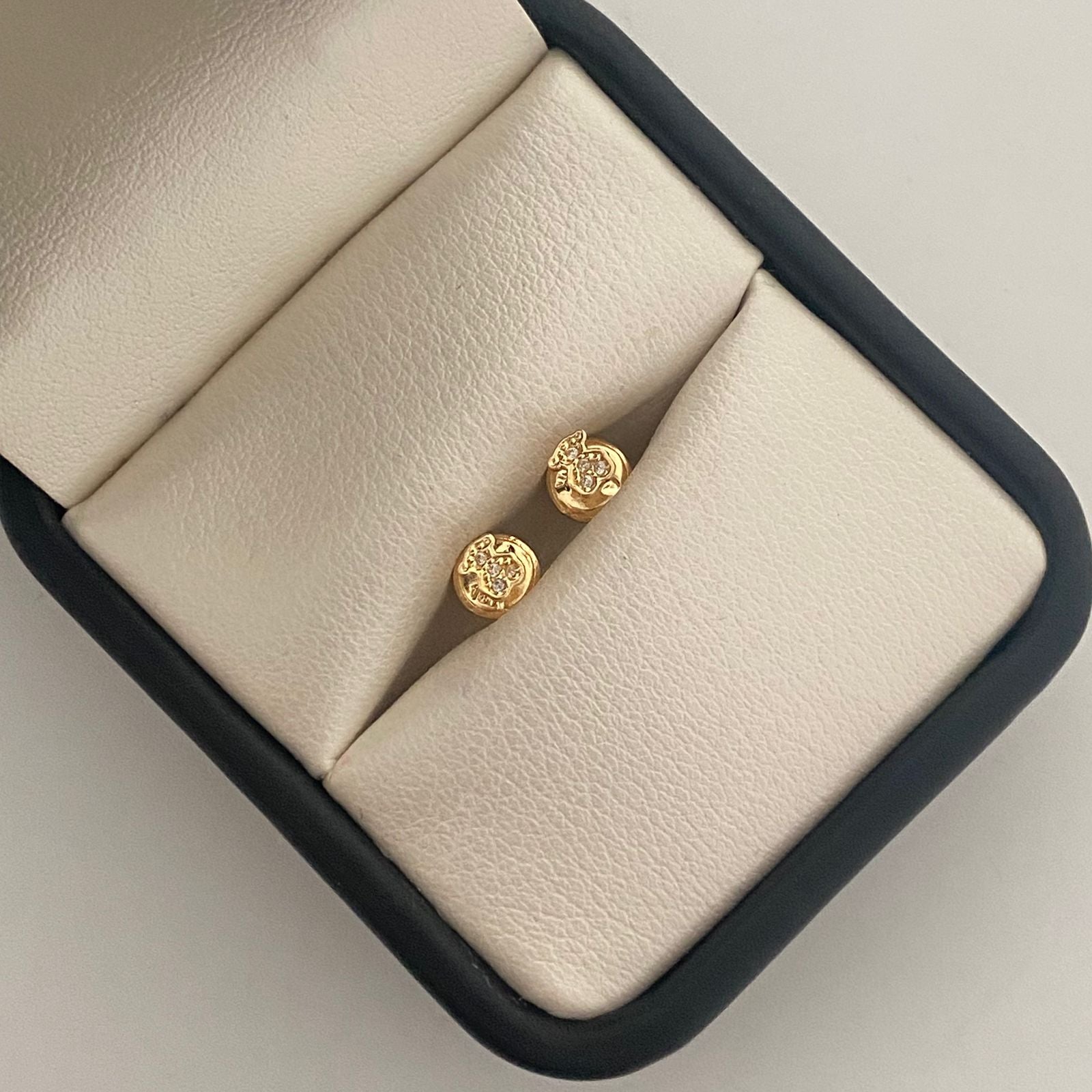 Topos oso th con circones blancos  Oro amarillo 18k 0,55 Gr / 3,21 mm