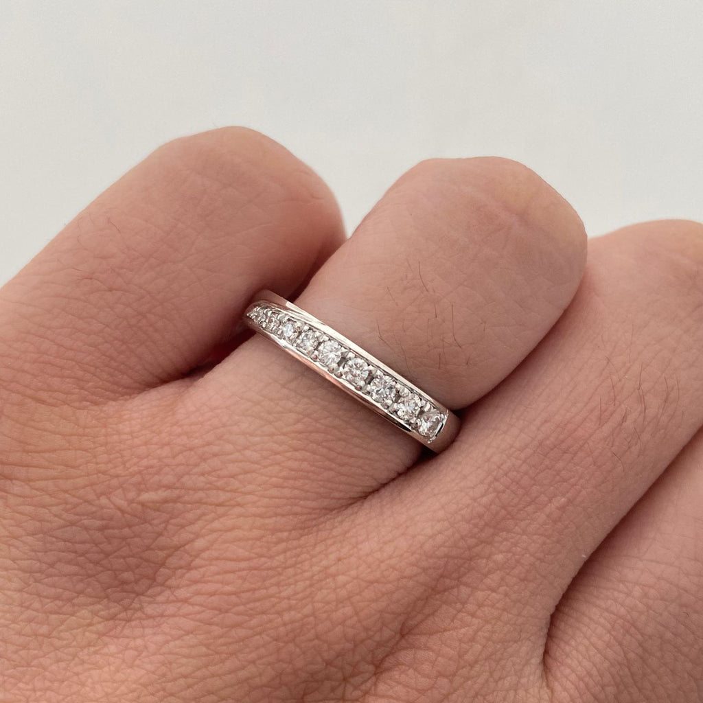 Anillo argollas Diamantes (por fabricacion) Oro blanco 18k / Talla 11/7 / +1 / 15,3 Gr / 4,7 mm