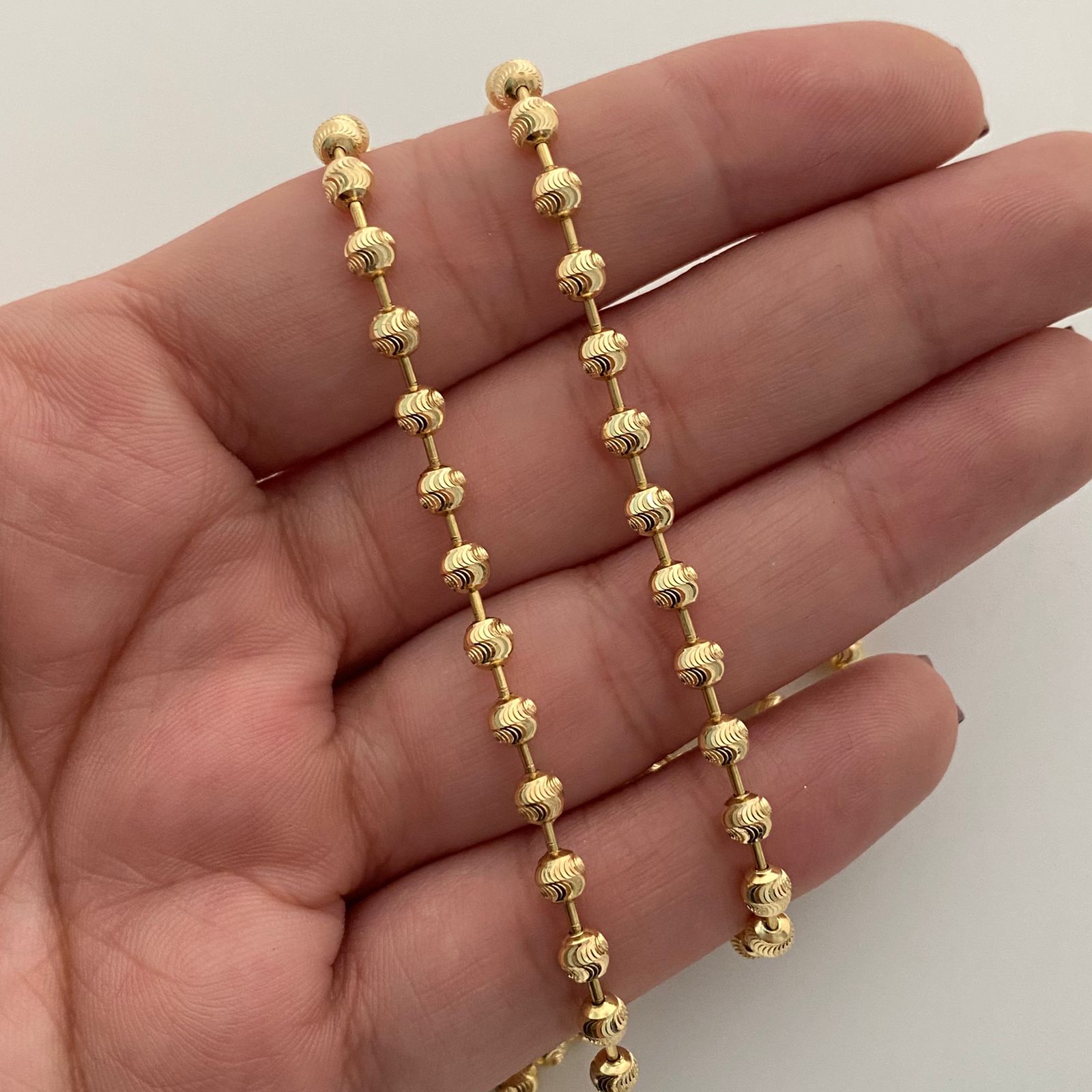 Cadena Militar Diamantada Oro amarillo 18k +2 / 14,70 Gr / 3,7 mm / 60 Cm Broche 0,40