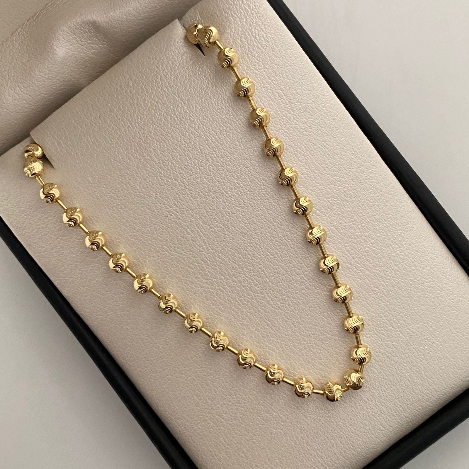 Cadena Militar Diamantada Oro amarillo 18k +2 / 14,70 Gr / 3,7 mm / 60 Cm Broche 0,40