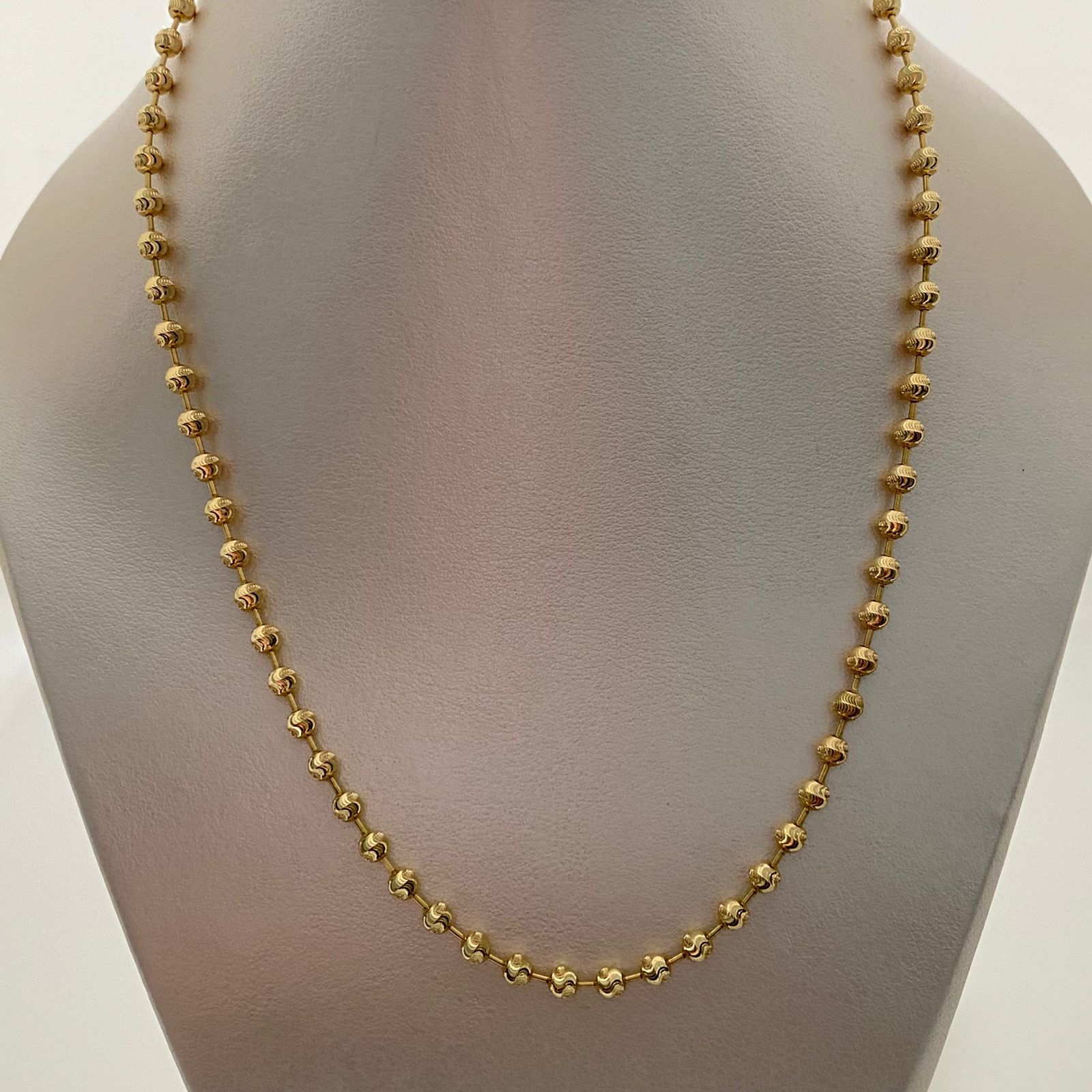 Cadena Militar Diamantada Oro amarillo 18k +2 / 14,70 Gr / 3,7 mm / 60 Cm Broche 0,40