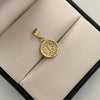 Dije San miguel redondo Oro amarillo 18k 0,8 Gr / 12,3 mm / 2 Cm