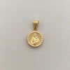 Dije Virgen Del Carmen redonda Oro amarillo 18k 0,85 Gr / 12,3 mm / 2 Cm
