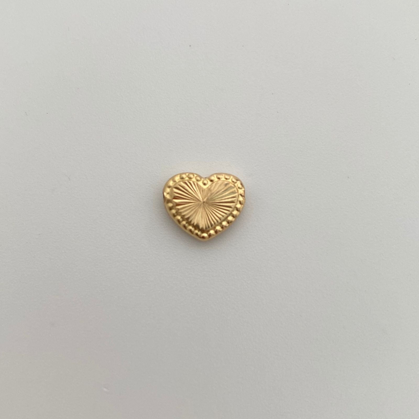 Herraje Pasante corazon diamantado Oro amarillo 18k 0,35 Gr / 0,8 Cm