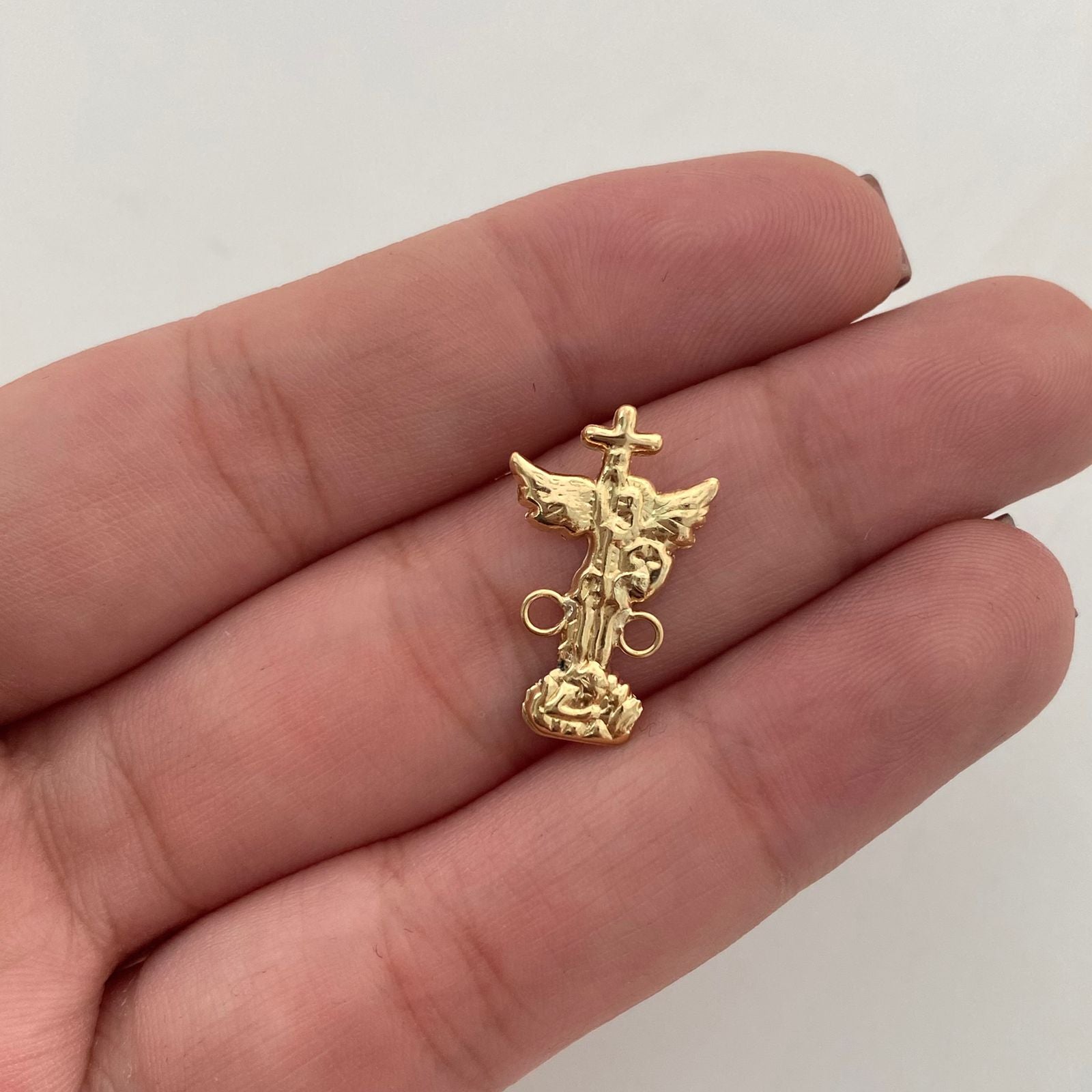 Herraje San Miguel Arcangel Oro amarillo 18k 0,75 Gr / 2 Cm