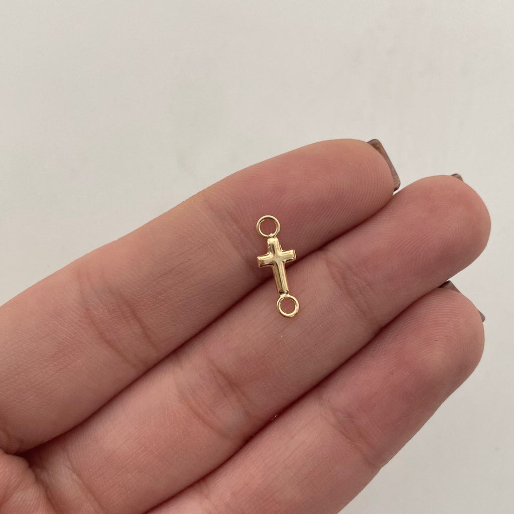 Herraje Cruz lisa Oro amarillo 18k 0,2 Gr / 1,3 Cm