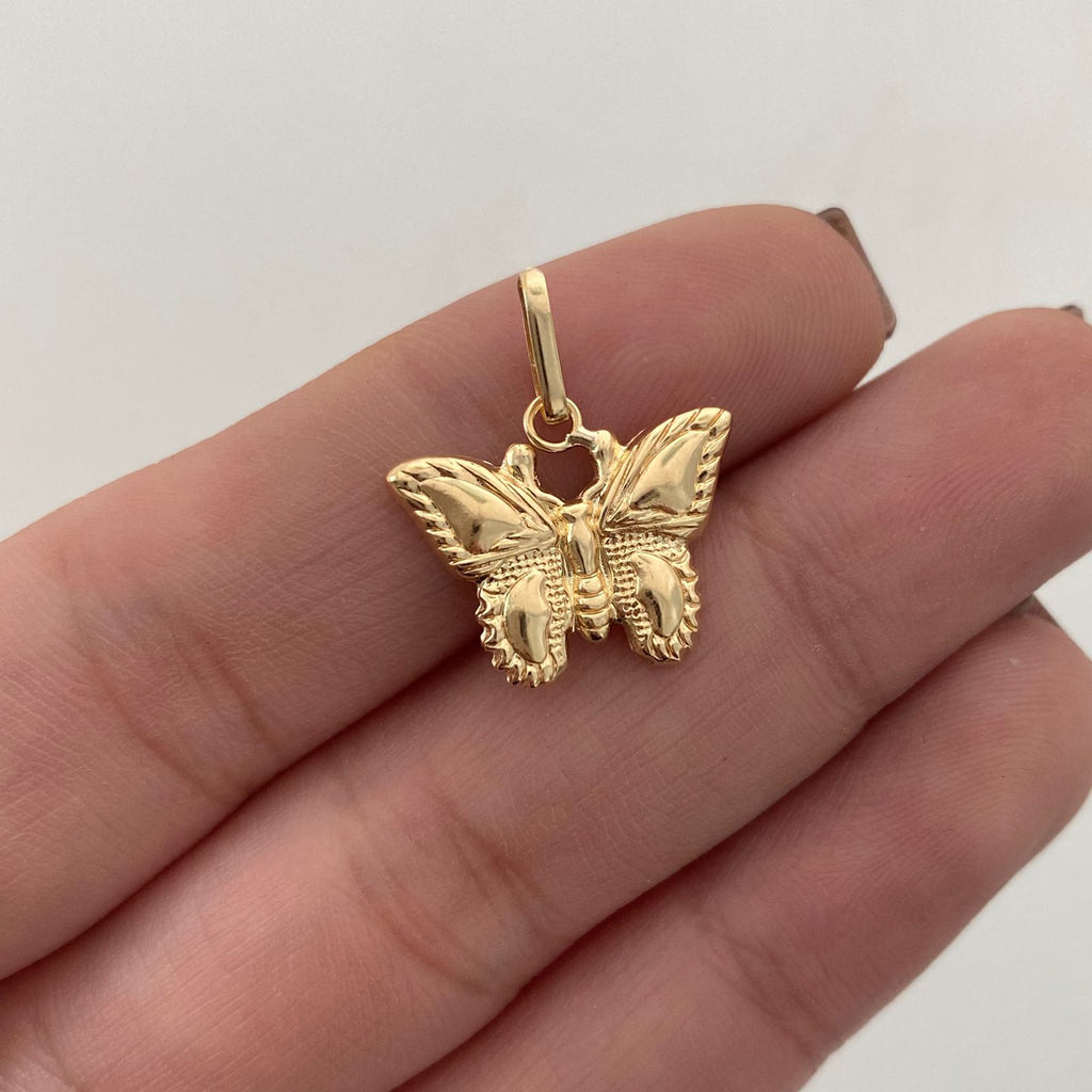Dije Mariposa Oro amarillo 18k 1,3 Gr / 17,7 mm / 2 Cm