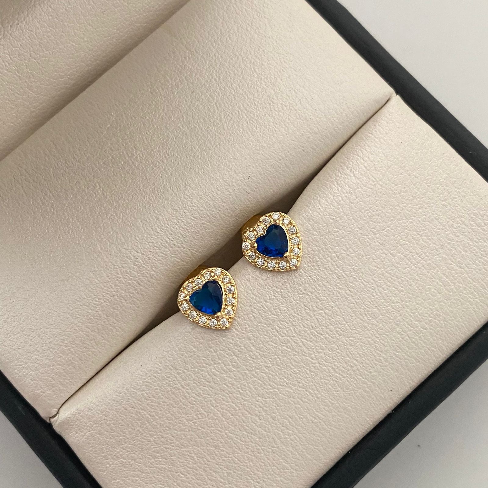 Topos Corazon casting Azul oscuro Oro amarillo 18k 1,25 Gr / 7,7 mm