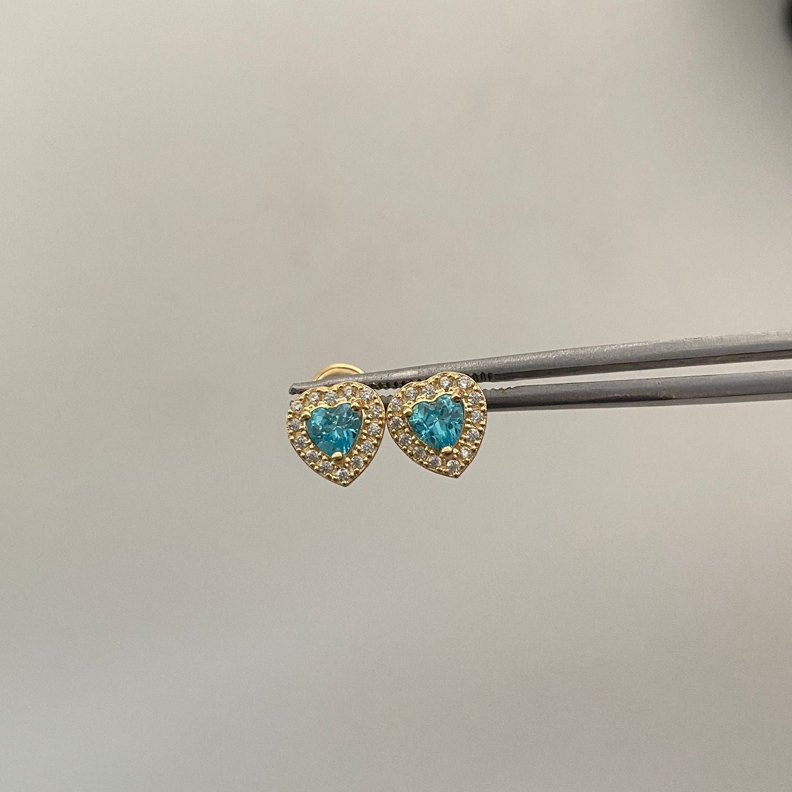 Topos Corazon casting Agua Marina Oro amarillo 18k 1,3 Gr / 7,7 mm