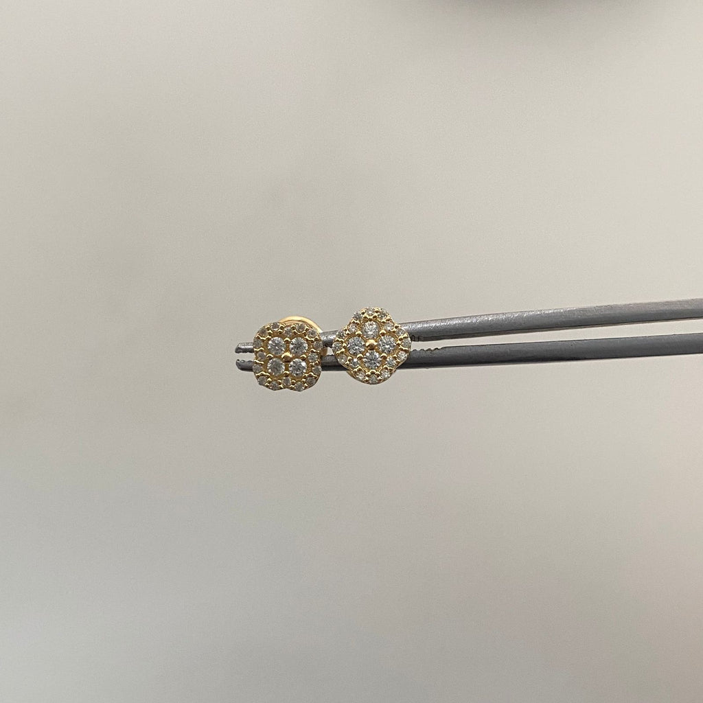 Topos Trebol Casting Blanco Oro amarillo 18k 0,95 Gr / 5,8 mm