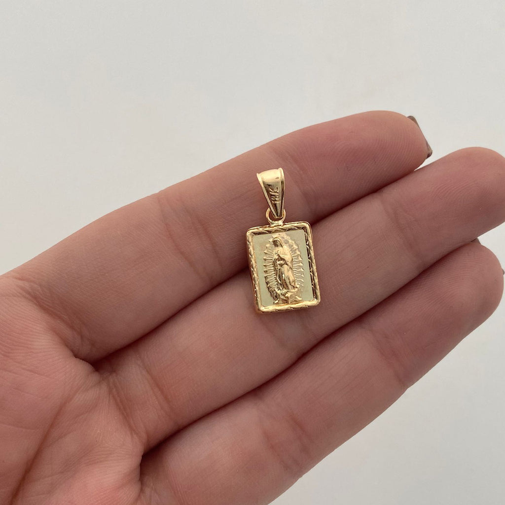 Dije Placa Virgen de Guadalupe Oro amarillo 18k 0,95 Gr / 10,3 mm / 2,1 Cm