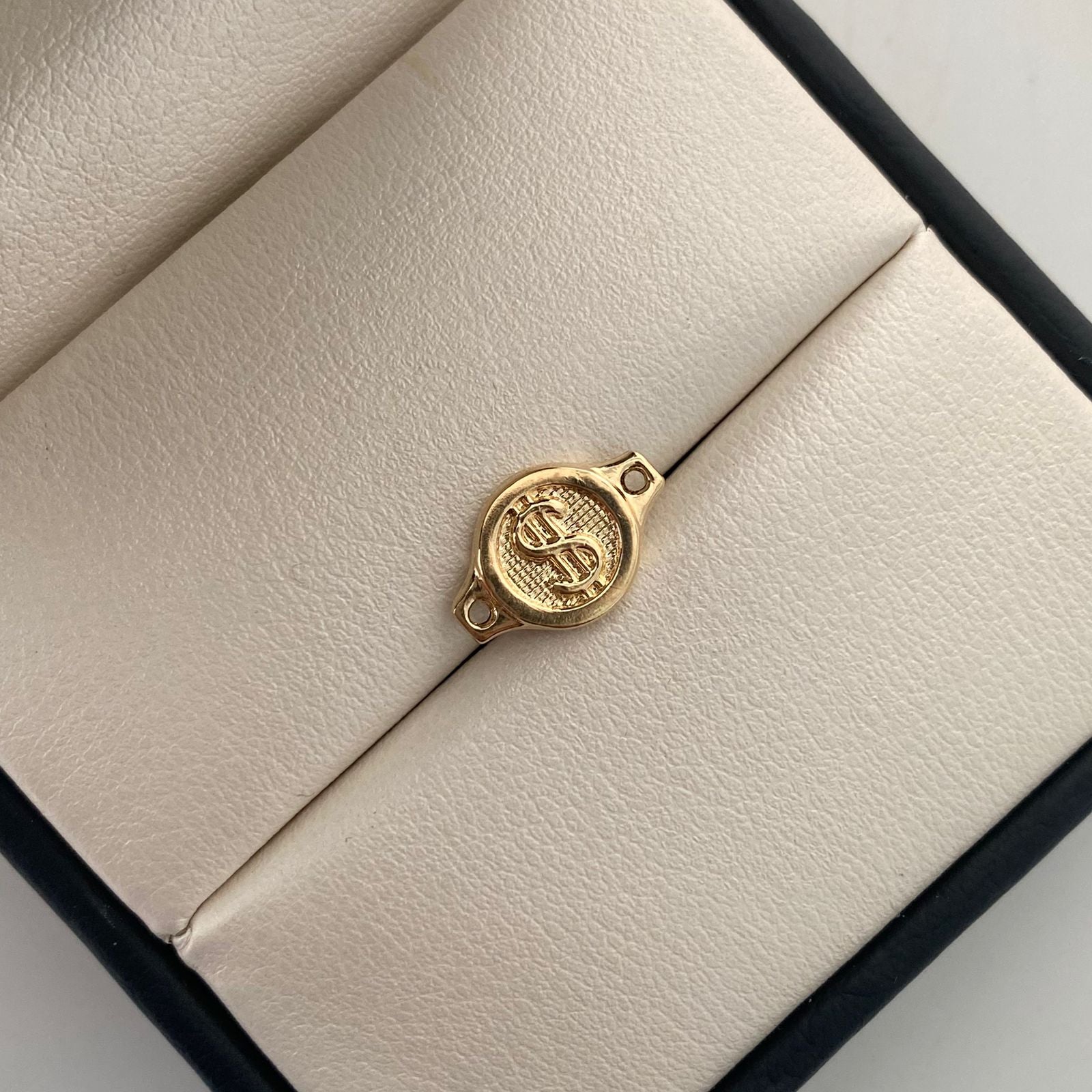 Herraje Signo Pesos Oro amarillo 18k 0,6 Gr / 1 Cm