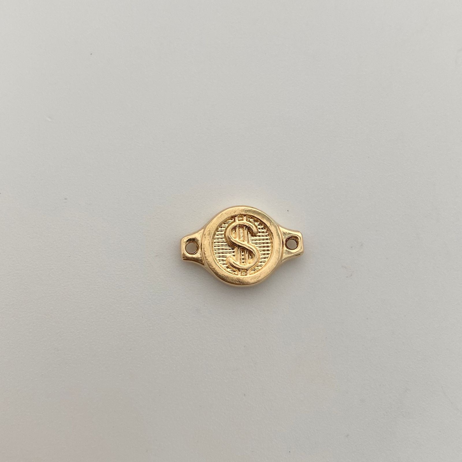 Herraje Signo Pesos Oro amarillo 18k 0,6 Gr / 1 Cm