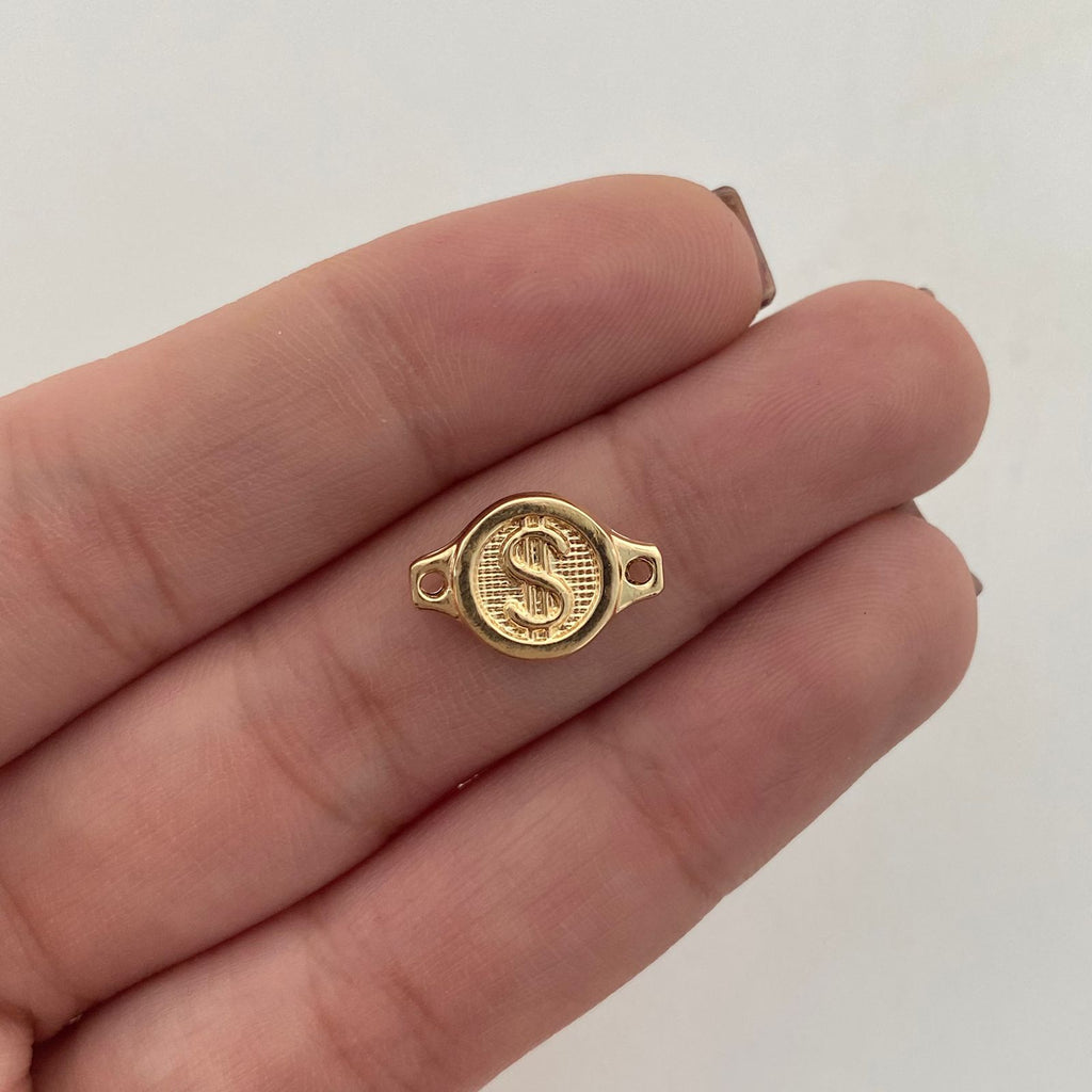 Herraje Signo Pesos Oro amarillo 18k 0,65 Gr / 1 Cm