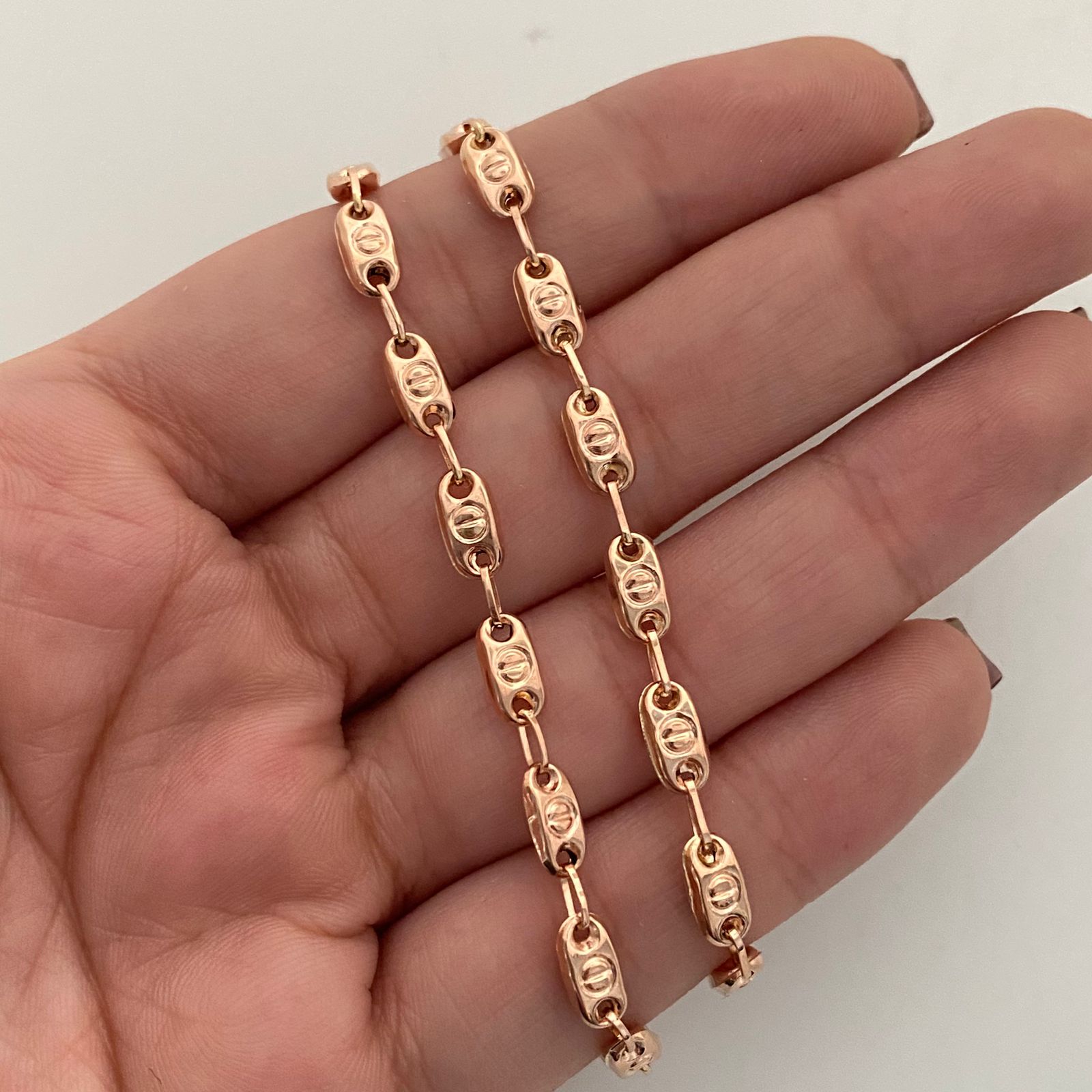 Cadena Rustica Oro rosa 18k +1 / 8,45 Gr / 4,3 mm / 60 Cm Broche 0,60