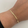Pulso It Plano liso Oro amarillo 18k +1 / 2,1 Gr / 2,5 mm / 19 Cm