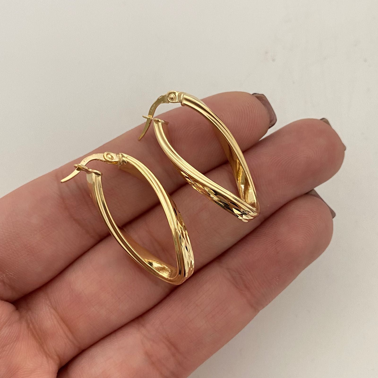 Candonga It Entorchada diamantada Oro amarillo 18k +4 / 2,6 Gr / 3 Cm