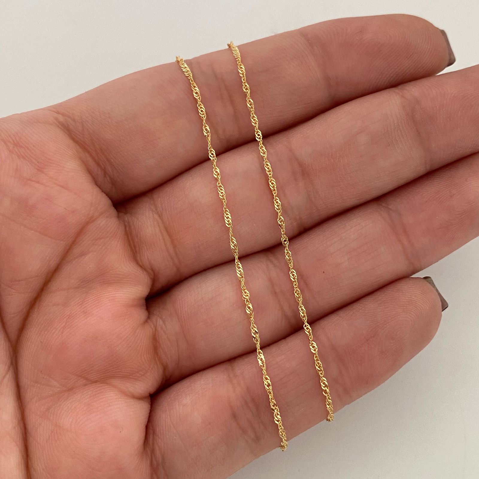Cadena It Mini Singapur Oro amarillo 18k +1 / 1,2 Gr / 1,1 mm / 50 Cm