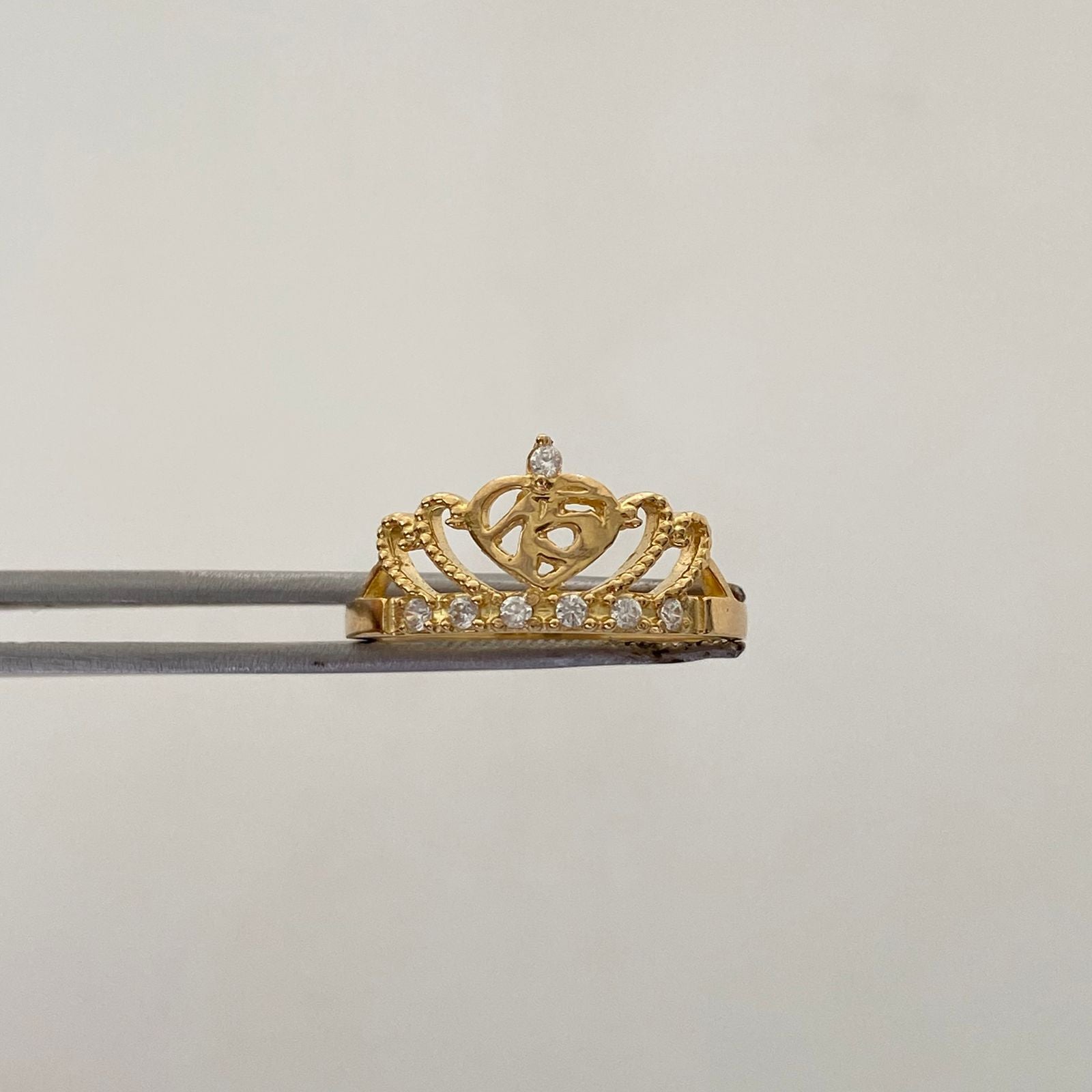 Anillo 15 Casting Blanco Oro amarillo 18k / Talla 8 / 2,5 Gr