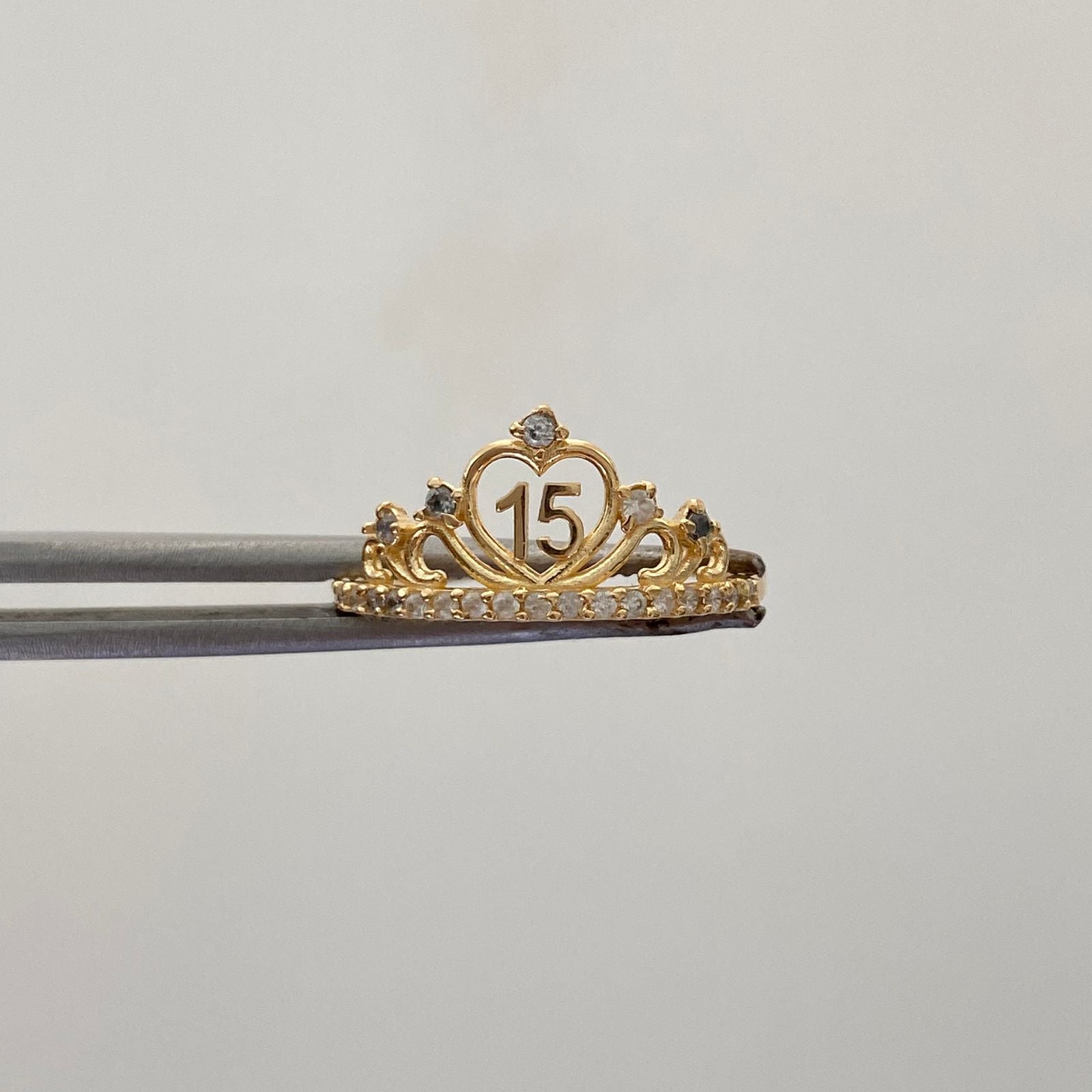 Anillo 15 casting Blanco Oro amarillo 18k / Talla 5 / 1,25 Gr