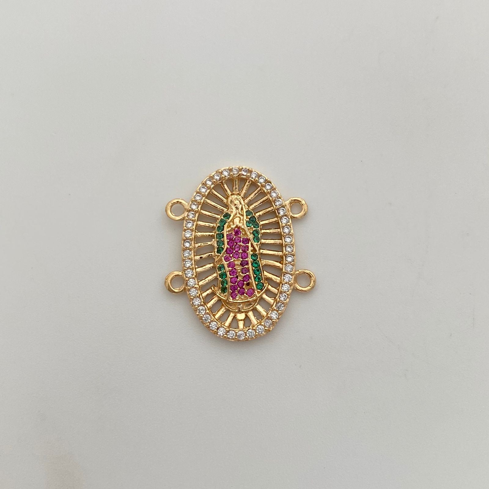 Herraje Virgen de Guadalupe Casting Oro amarillo 18k 3,8 Gr / 2,6 Cm