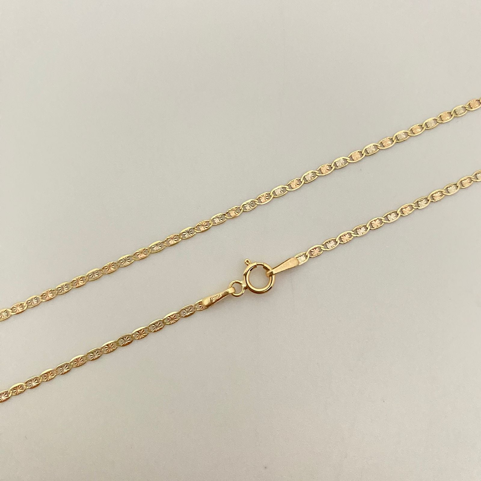 Cadena It Plana Diamantada Tres oros 18k 1,45 Gr / 1,3 mm / 50 Cm