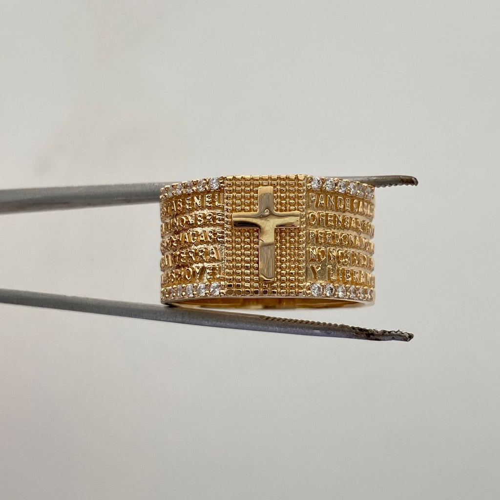 Anillo Padre Nuestro Oro amarillo 18k / Talla 10 1/2 / 9,55 Gr / 11,7 mm