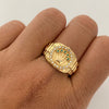 Anillo Rx casting Verde Oro amarillo 18k / Talla 10 / 7,25 Gr / 6,3 mm