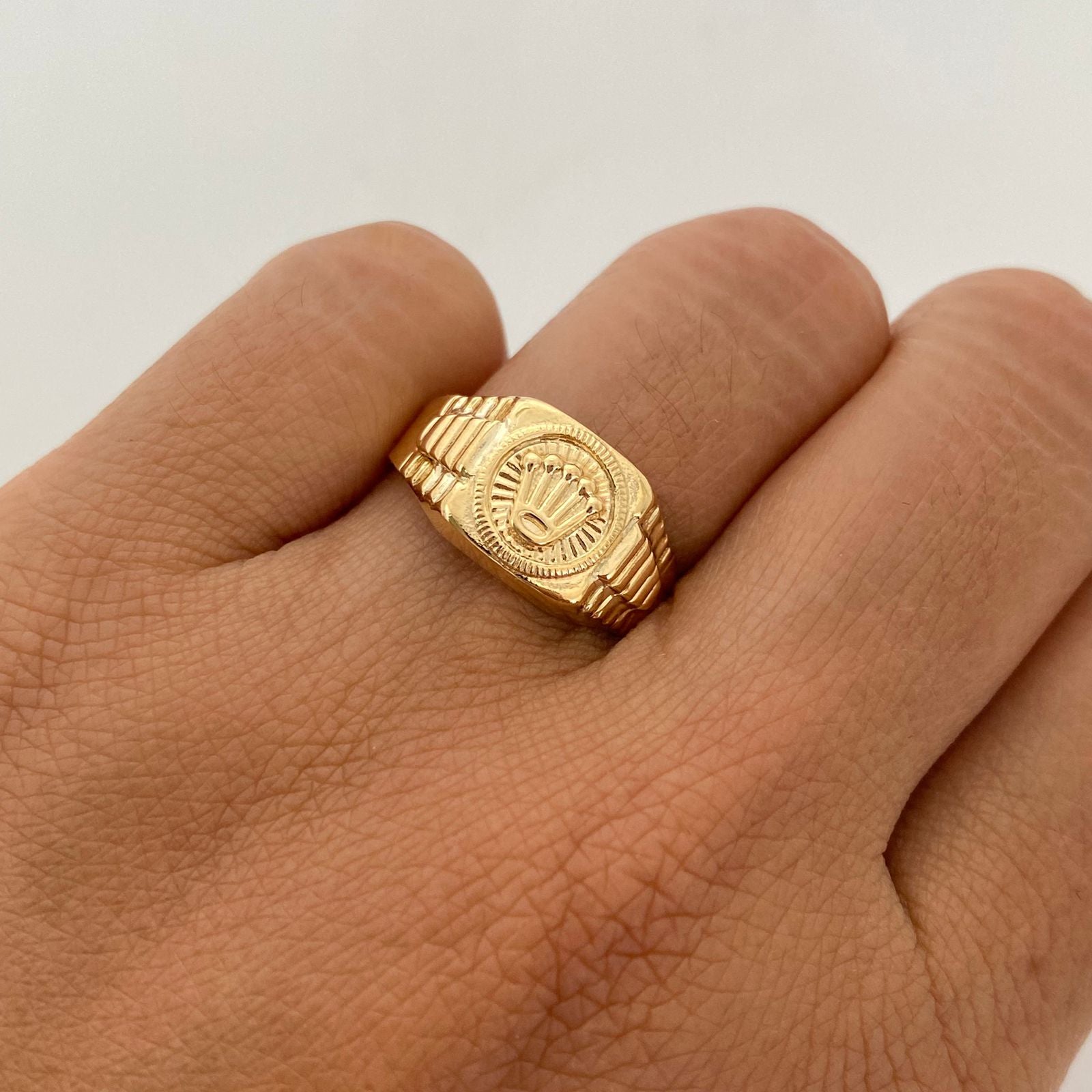 Anillo Troquel Rx Oro amarillo 18k / Talla 8 / 2,15 Gr / 3,7 mm