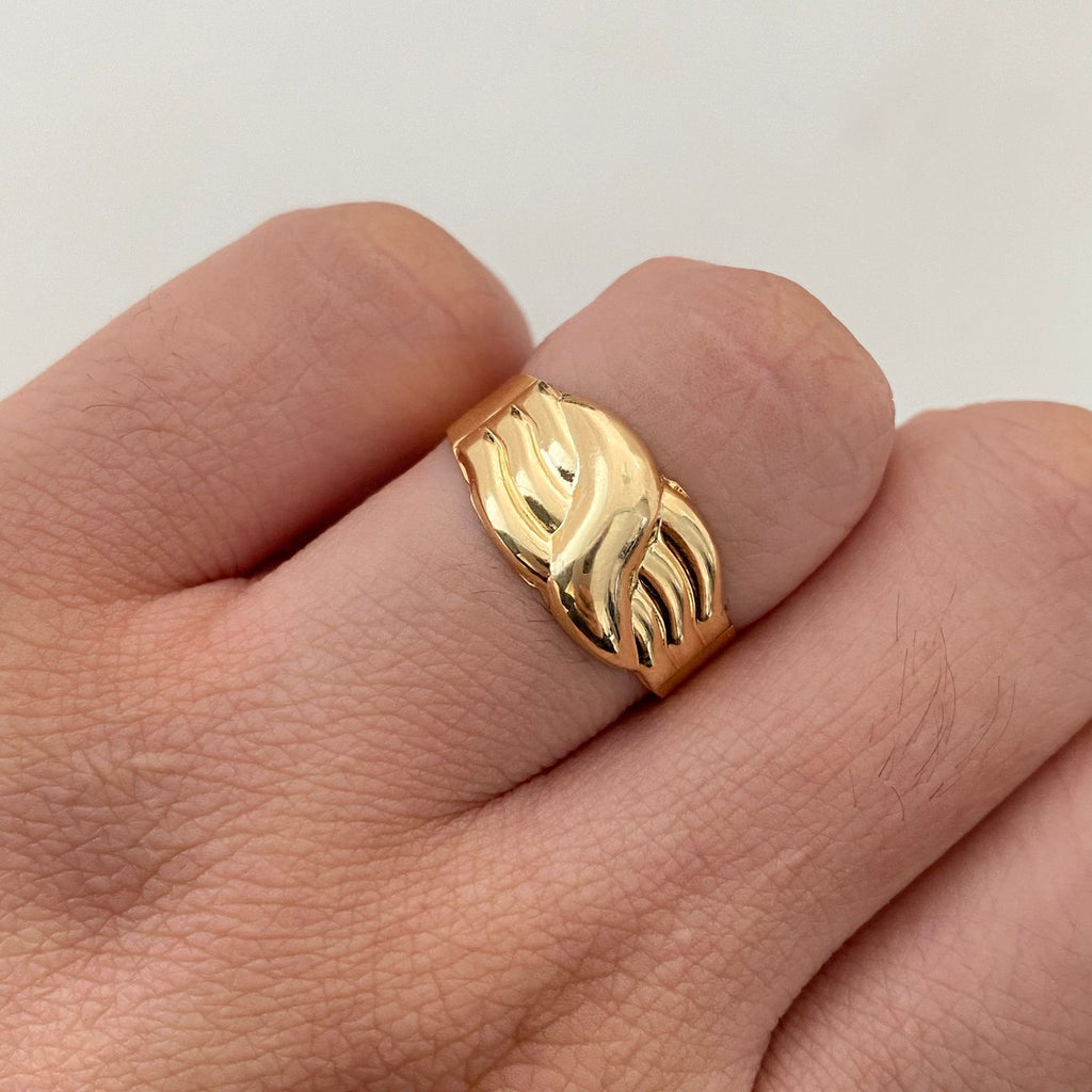 Anillo Troquel espiral Oro amarillo 18k / Talla 7 1/2 / 1,9 Gr / 4,7 mm